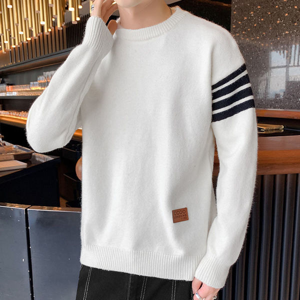 Demi-season trend fashionable keep warm woolen sweater with a round…