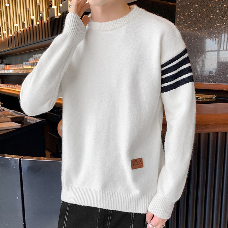 Demi-season trend fashionable keep warm woolen sweater with a round…
