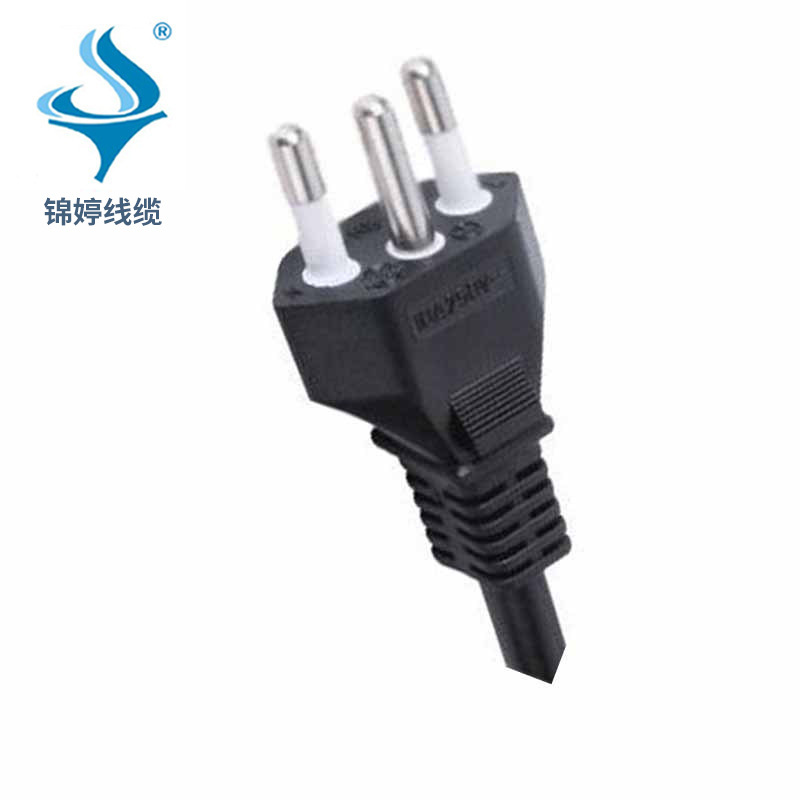 供应巴西三插米老鼠电源线插头 inmetro认证巴西三极电源插头
