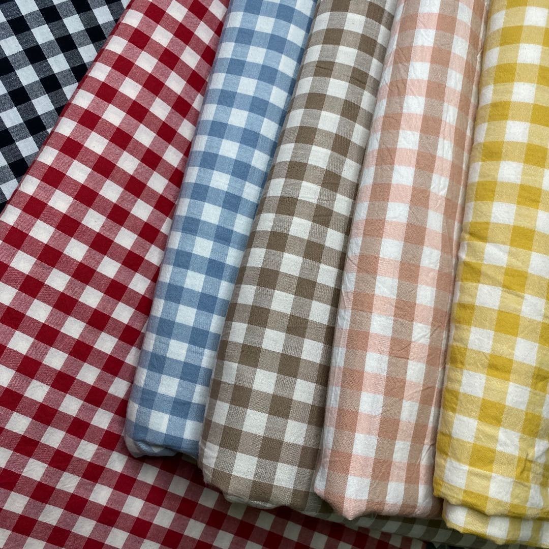 宽幅格子棉布料格格面料纯棉布全棉格子布色织水洗棉方格布批发