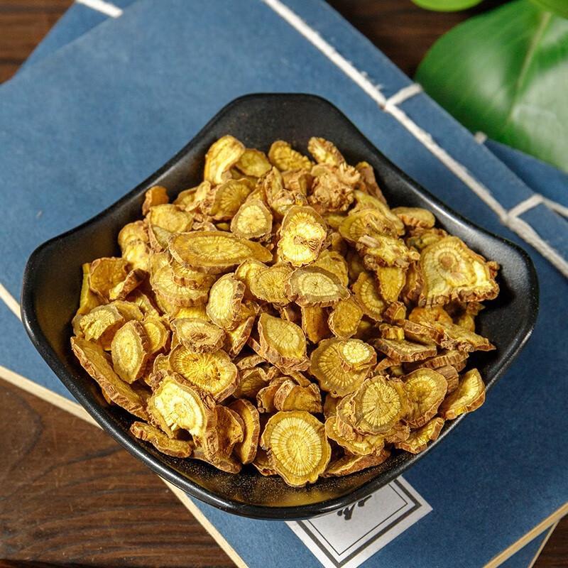 Scutellaria Root Slices Huang Qin 500g Dried Chinese Skullcap Herb for Decoction and Tea specifications