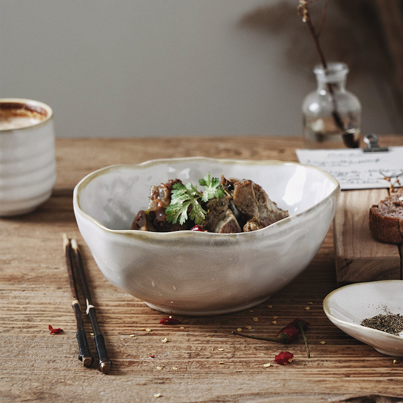 Hogar horno de estilo Japonés vajilla de porcelana de hueso creativo restaurante de estilo Nórdico Hotel irregular plato de cerámica plato conjunto