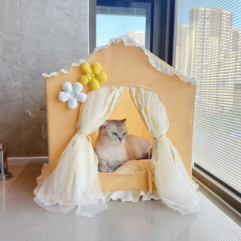 跨境高颜值Ins风兔绒宠物帐篷 亲肤猫窝封闭式猫咪室内别墅猫帐篷|undefined