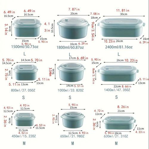 Special preservation box for refrigerator, food grade lunch box, microwave oven, six-piece set, fruit sub-packaging storage box