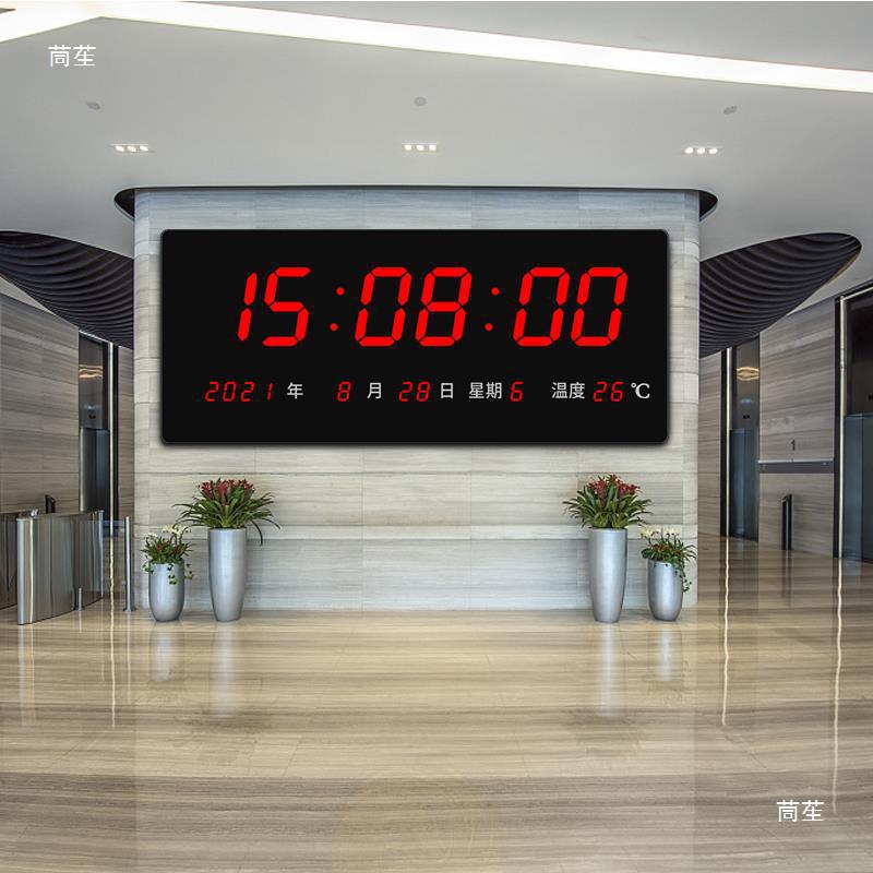 面钟大尺寸S卫星北斗NTP授时钟数字吊挂万年历电子钟LED数码
