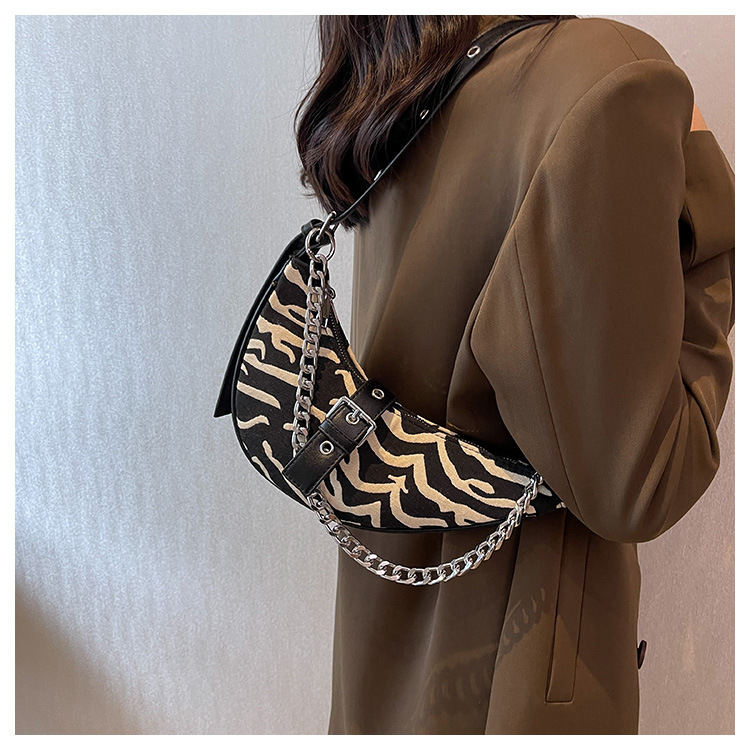 Women's Small Canvas Zebra Fashion Dumpling Shape Zipper Underarm Bag display picture 2