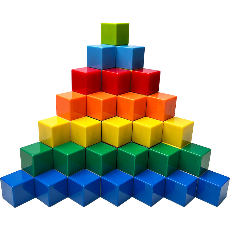 Bloques de construcción magnéticos cuadrados de 2,35 cm, cubo geométrico, material didáctico de matemáticas para escuela primaria, rompecabezas magnético de color sólido con fuerte imán