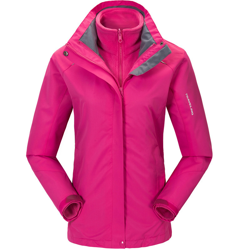 Hombres y mujeres al aire libre trajes de asalto 3 - en - 1 relleno de terciopelo trajes de montaña a prueba de viento impermeable grupo de compra