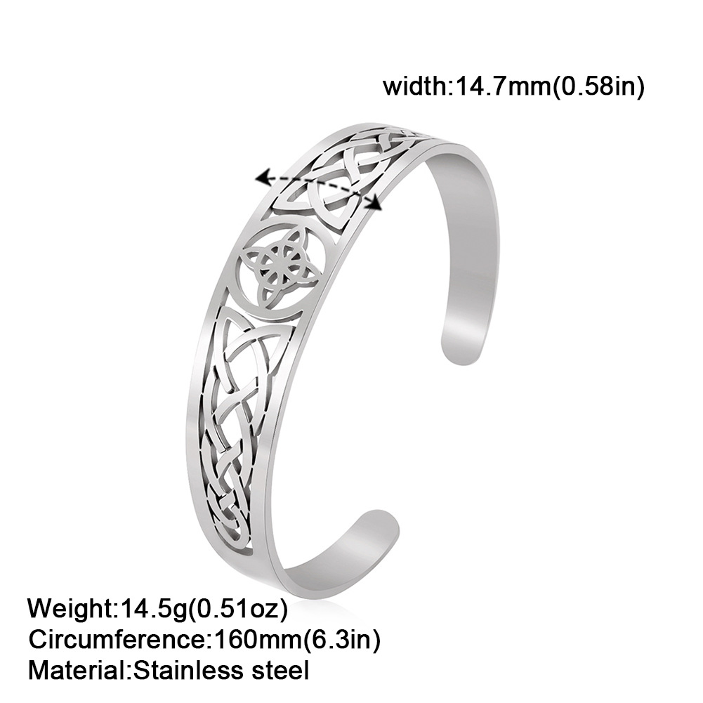 18g Weight Hip-Hop Retro Witches Knot Solid Color 304 Stainless Steel Plating Men's Bangle Men Cuff & Bangle