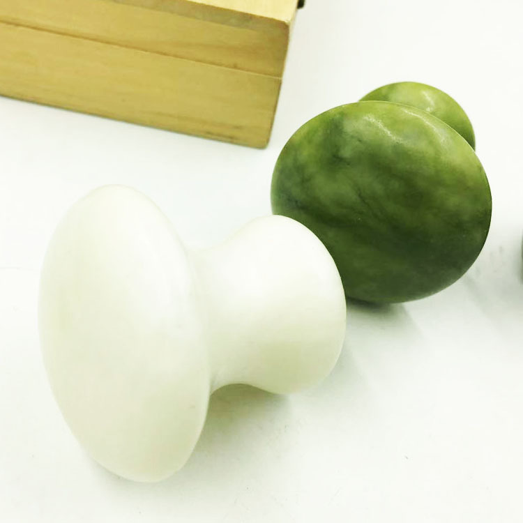 源頭工廠天然玉石按摩器岫玉臉部按摩棒 玉石蘑菇形按摩器 可定