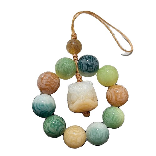 New Year's Four Treasures and Six-Character Mantra Bodhi Mobile Phone Chain Keychain Bag Pendant Mobile Phone Rope Pendant Pendant Wholesale