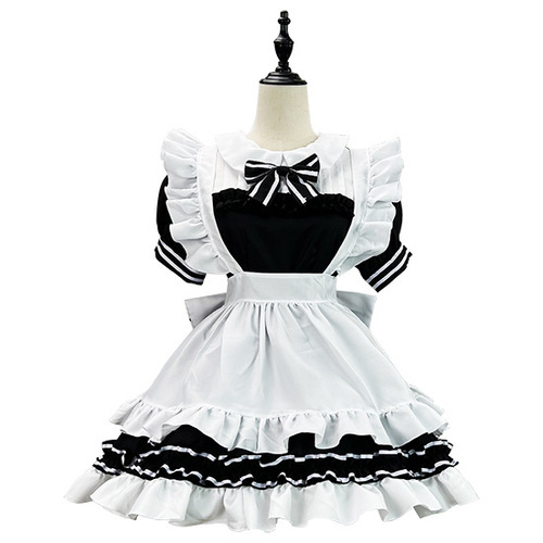 Cross-border cute maid black and white classic maid uniform COSPLAY women's clothing boss plus size maid clothing European, American and Japanese style