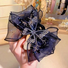 New Headband Large Elastic Hair Tie, High-End Organza Rhinestone Butterfly Claw Clip, Hairpin, Hair Rope, Ponytail Holder, Headwear