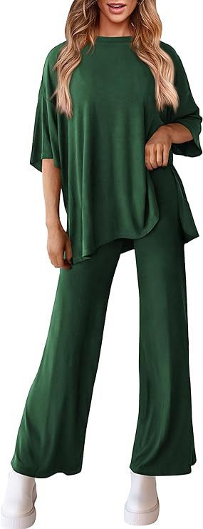 618g Weight Half Sleeve Sleeve Length Spandex, Polyester Fabric Type Pant Co-ord Set Sets Type 2 Pieces Set Quantity Daily Occasion Round Neck Neckline Loose Fit Type Solid Color Pattern Summer, Spring Season Women's Gender Casual Style Daily Women's Casual Solid Color Spandex Polyester Pant Co-ord Set Pants Sets 12