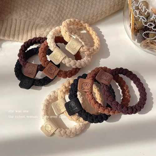 Cute plush hair rope hair band for girls, high elastic children's hair rope, hair tie, rubber band, leather set, hair accessories for autumn and winter