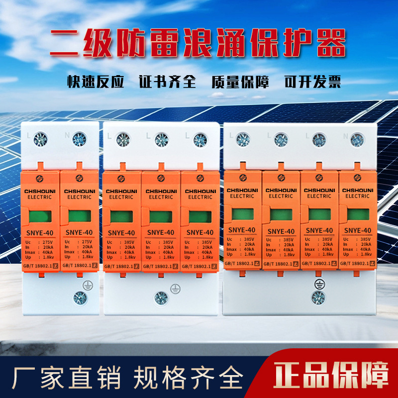 二级浪涌保护器家用防雷器220V浪涌模块2P/3P/4P电涌三相四线380V