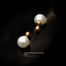 小灯泡气质施家珍珠耳钉女小众设计感简约耳环时尚两戴耳饰品