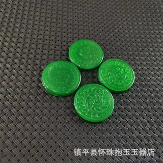 干青翡翠圆牌 绿色凤尾圆镂空 小吊坠 diy 小挂坠配饰 项链配件
