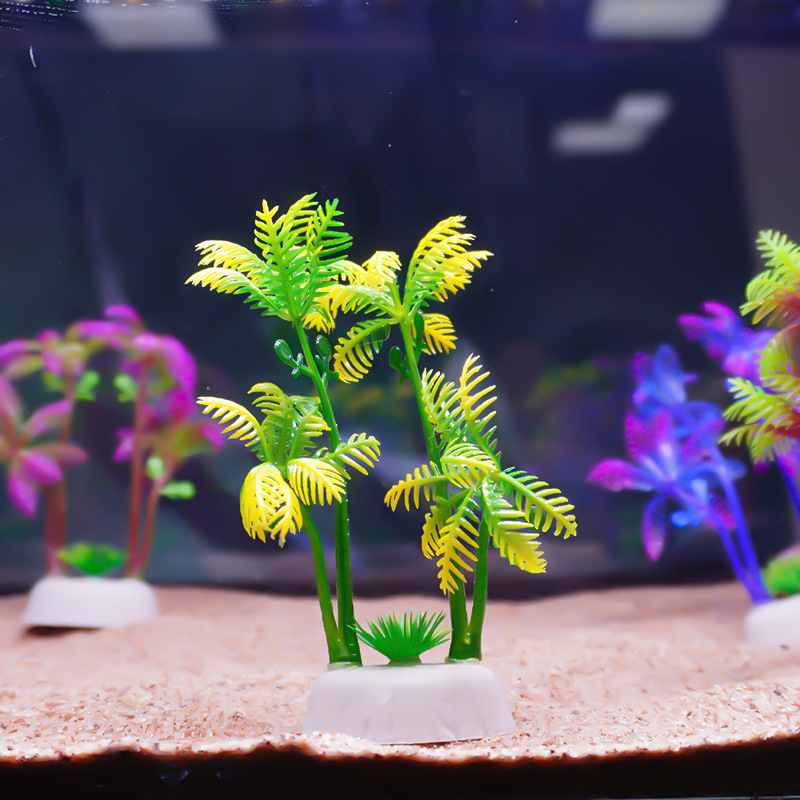 Simulación de pecera de cocotero pequeño, acuario, decoración de plantas acuáticas, decoración de paisajismo, juego de plato pequeño, árbol de coco
