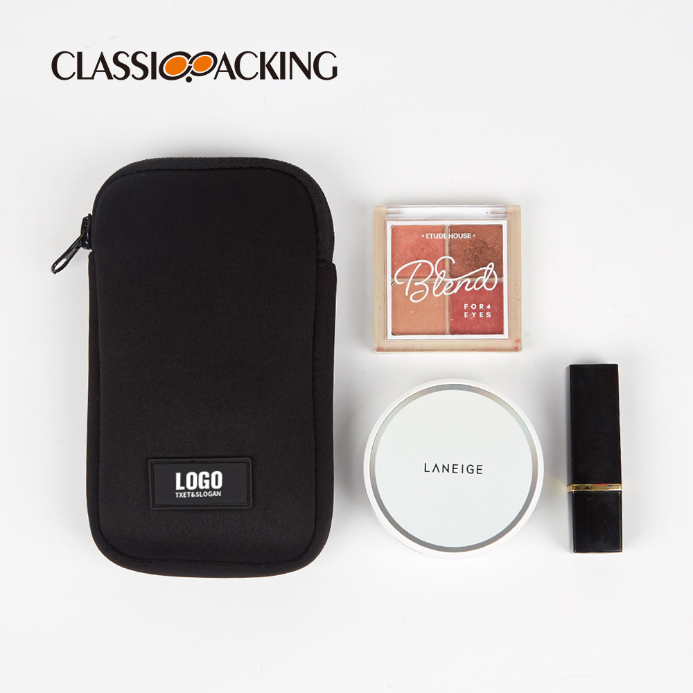 Moda simple auricular bolsa de gran capacidad de almacenamiento de cable de datos bolsa de lápiz labial de belleza multifuncional se puede imprimir logotipo