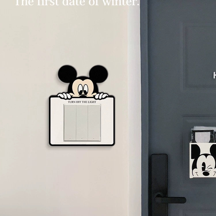 Микки минималистский стиль акриловая розетка защитный чехол для дома декоративный переключатель рамка