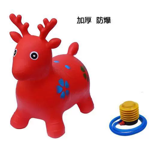 Inflatable toy for jumping, music pony, increased thickness