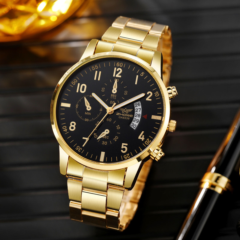 Fashion Solid Color Single Folding Buckle Quartz Men's Watches display picture 4