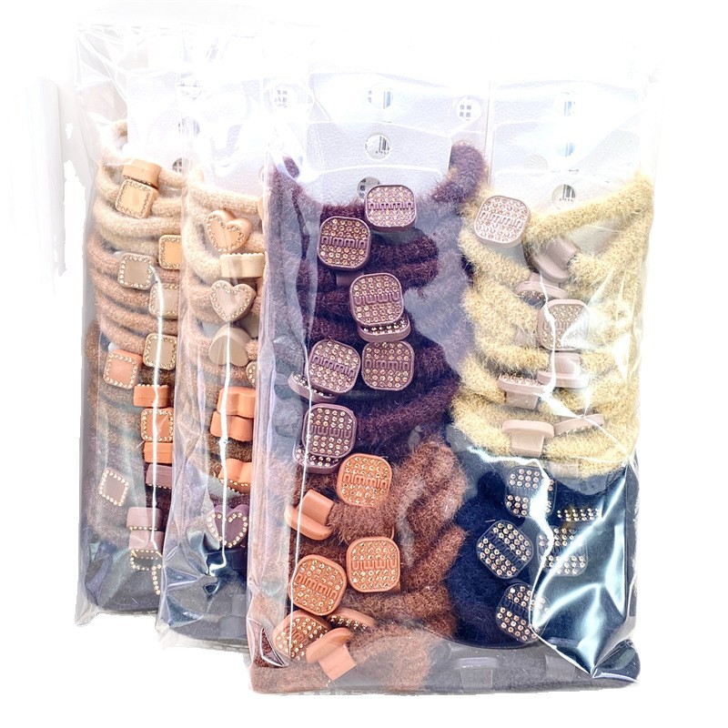 20 estilo coreano de dibujos animados lindo té de leche Tarjeta de color Banda de pelo banda de goma de color de primavera tienda física supermercado 2 yuanes tienda al por mayor