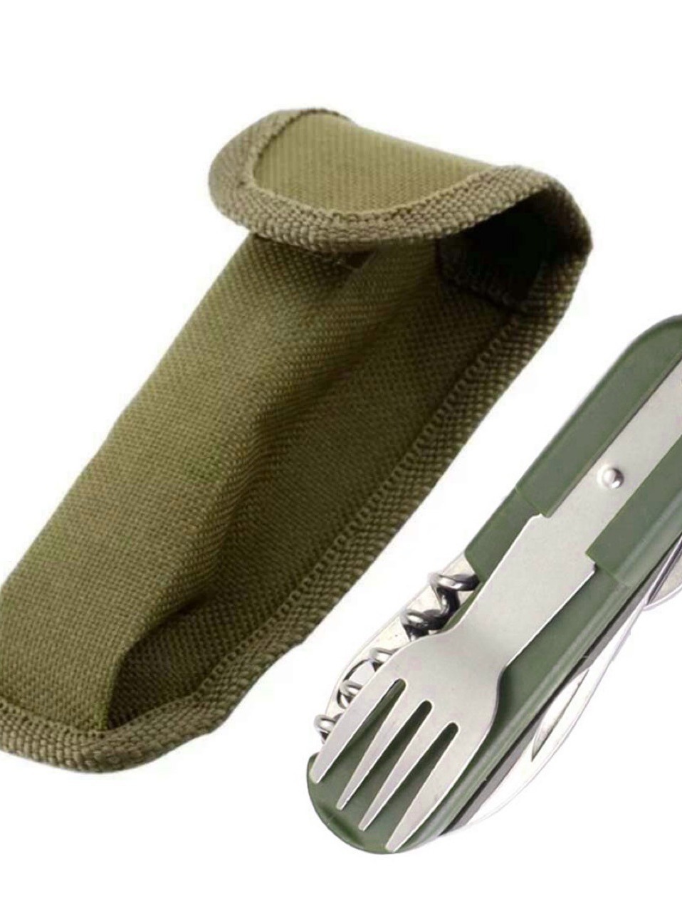 Vajilla portátil Vajilla para exteriores Camping Cuchara plegable Cuchara Cuchara Combinación Vajilla plegable multifuncional Juego de tres piezas