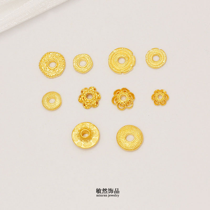 High Color-Retention Gold-Plated Accessories, Basic Versatile Flower Pendants, New Hammered Texture Spacers, Gear Beads, Handmade Bracelet Accessories High Color-Retention Gold-Plated Accessories, Basic Versatile Flower Pendants, New Hammered Texture Spacers, Gear Beads, Handmade Bracelet Accessories