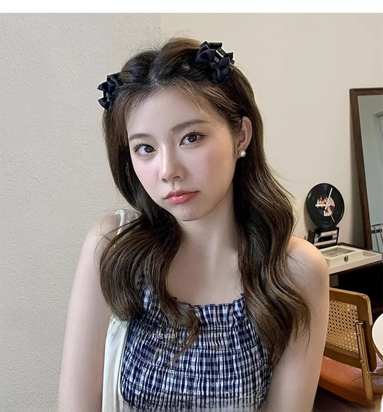 Satijnen strik haarclip voor dames elegante haaraccessoire_voghion.com