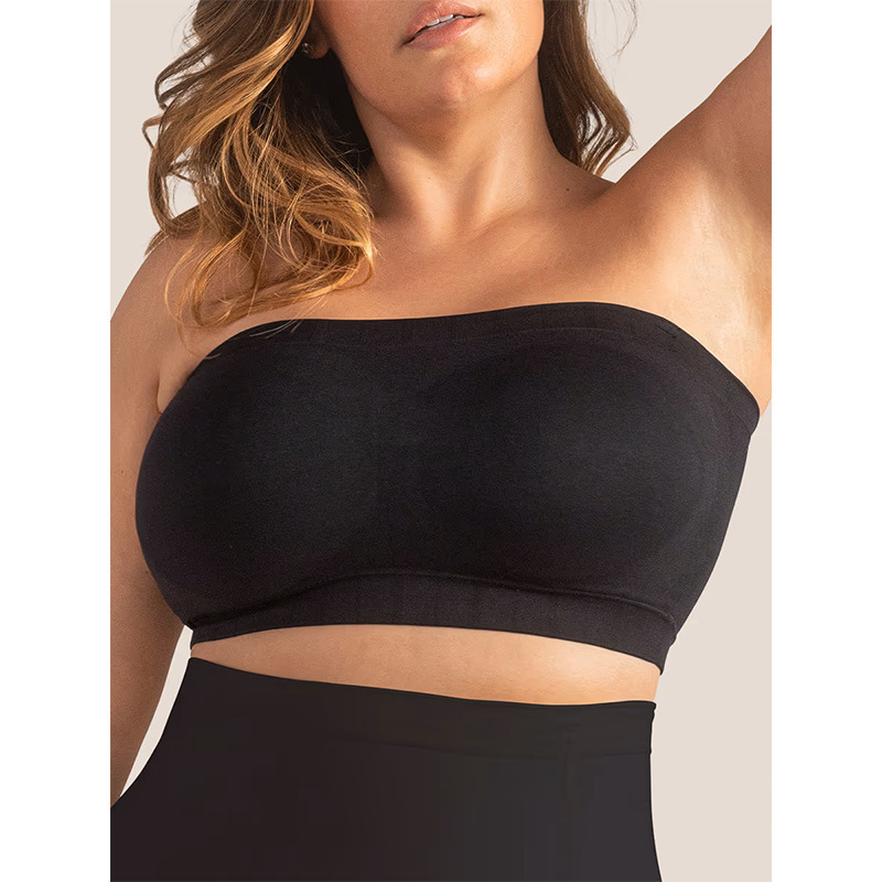 Cross-border foreign trade plus-size bra with fixed cups, comfortable, no underwire, body-shaping, silicone anti-slip strips, detachable shoulder straps, strapless bra Cross-border foreign trade plus-size bra with fixed cups, comfortable, no underwire, body-shaping, silicone anti-slip strips, detachable shoulder straps, strapless bra