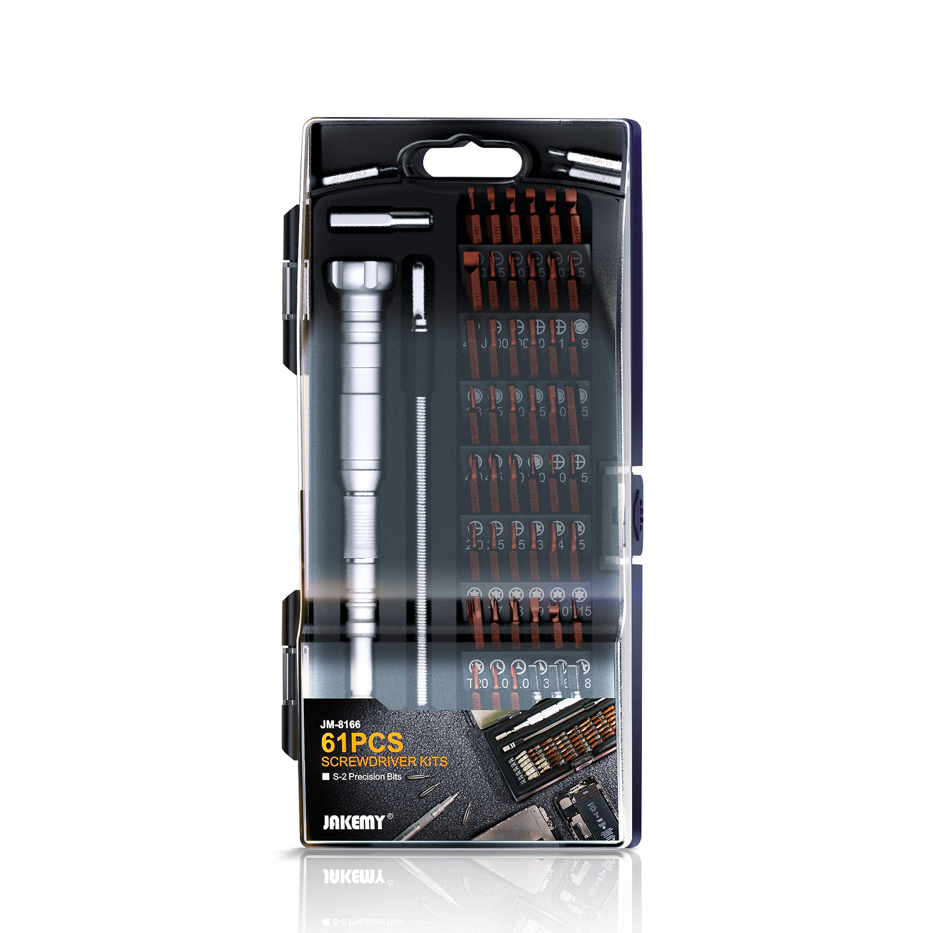 61 in 1 tool combination with magnetic screwdriver suit JM-8166 mobile phone game console repair screwdriver S2