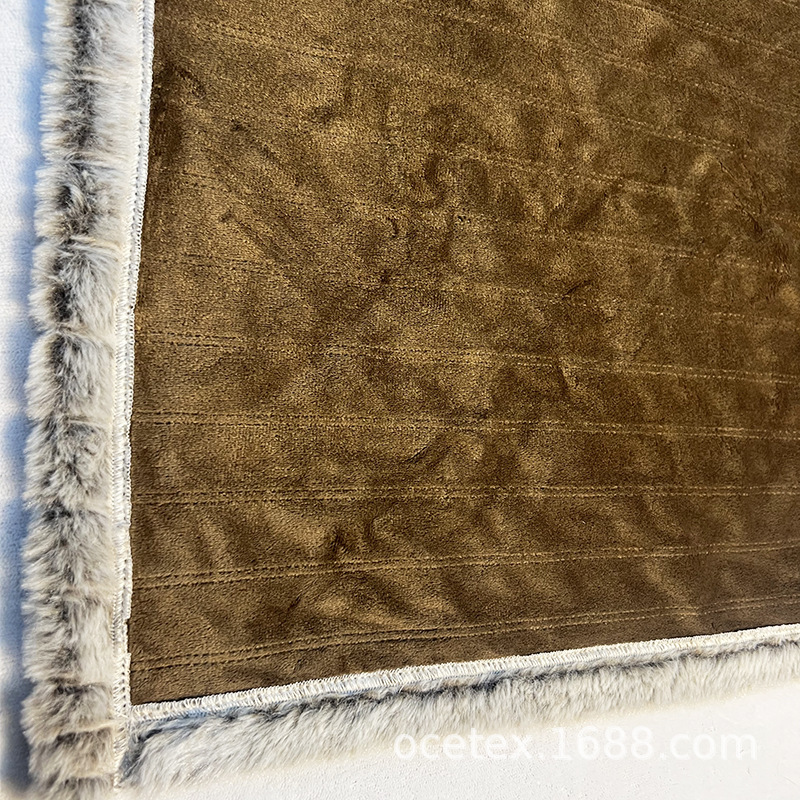 新款超声波兔毛刷直条双层毯冬季加厚亲肤柔软沙发盖毯仿皮草毯子