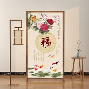 Screen Partition Modern Chinese Style Home Covering Living Room Fabric Entrance Home Office Tea Room Meeting Guests Feng Shui Chunjiang