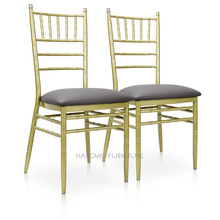 【JH-W151】固定软包金属竹节椅餐椅 2024年时尚户外婚礼宴会椅