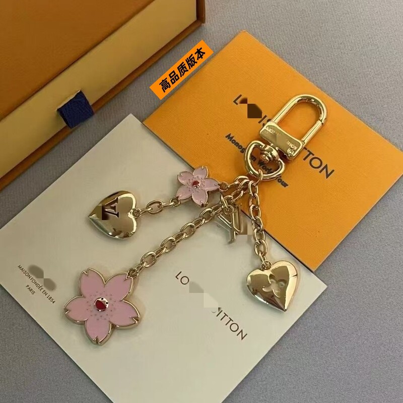 Lujia 26Th Anniversary Cherry Blossom Bag Charm Pink Enamel Cherry Blossom Smiley Face Pendant New Murakami Takashi Heart Keychain