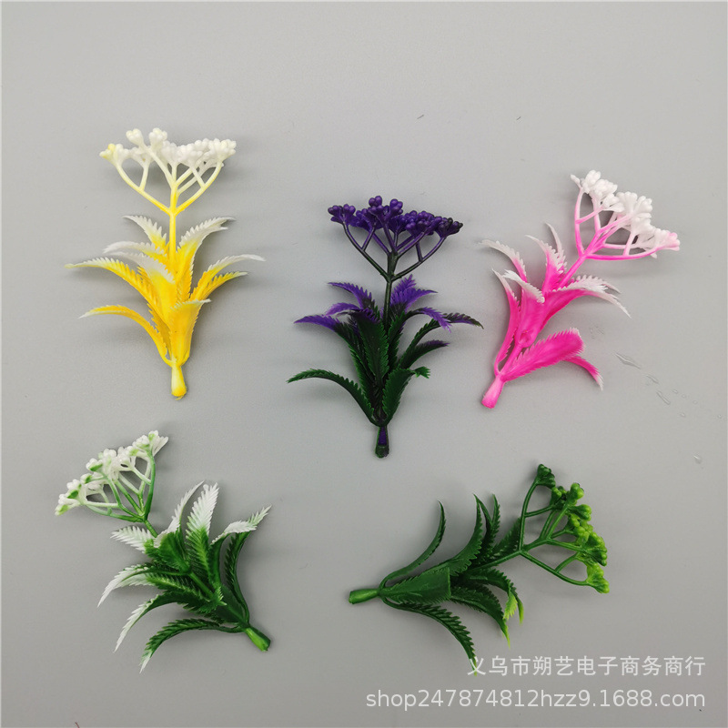 仿真塑料植物 羅漢草滿天星 花環藤條水族聖誕工藝品裝飾配件