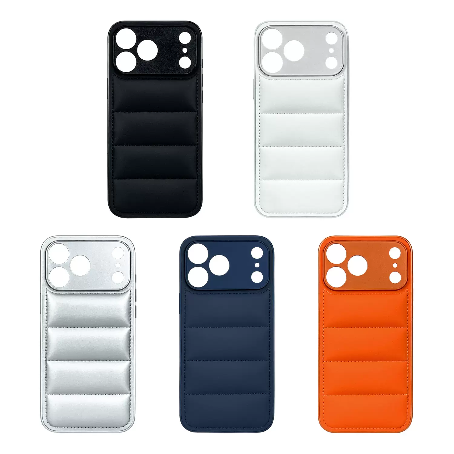 PU皮革充绵手机保护套外壳适用于iPhone17 pro max羽绒服手机壳