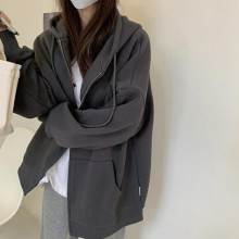 卫衣外套女春秋款即墨韩系慵懒风连帽2024新款秋冬开衫薄款秋季潮