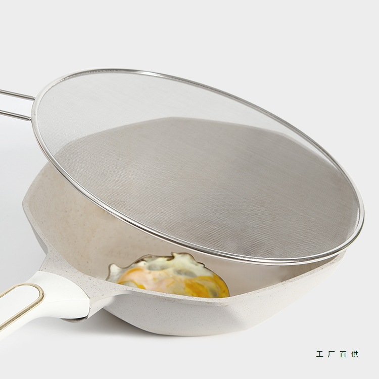 Stainless Steel Kitchen Cooking and Frying Anti-Splash Oil Net Cover Artifact Household Round Pot Cover Anti-Explosion Oil Multi-Functional Baffle