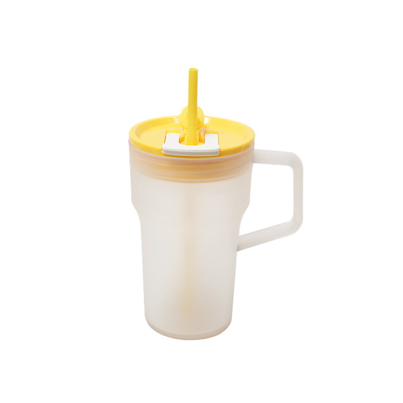 Nuevo alto valor de la cara de los estudiantes tazas de té de verano estilo coreano de gran capacidad mango taza de paja de plástico taza de agua de hielo