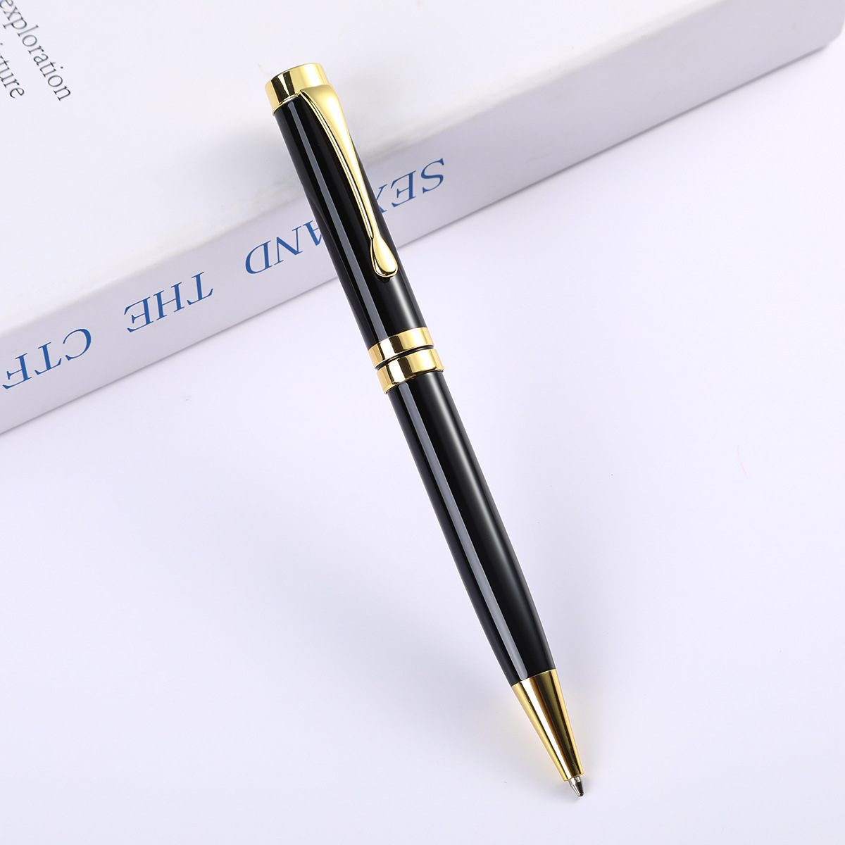 Fábrica al por mayor negro bolígrafo regalo de negocios de alto grado metal bolígrafo publicidad regalo pluma letras