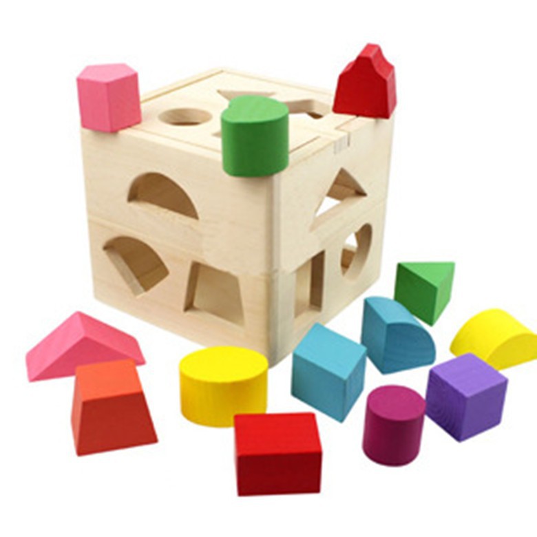 Caja de inteligencia, bloques de construcción, diez o tres agujeros, iluminación para bebés, cognición porosa, caja de forma geométrica tridimensional, juguetes para niños