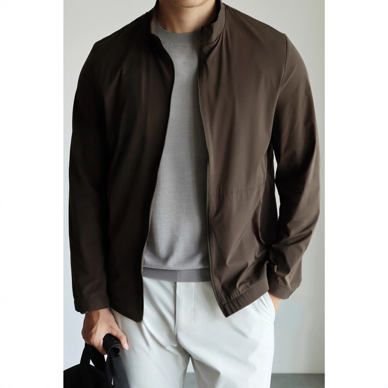 2025 High-Quality Fashion Brand All-Round Hard-Core Thin Jacket Small Stand-Up Collar Cool Breathable Quick-Drying Portable Spring and Summer