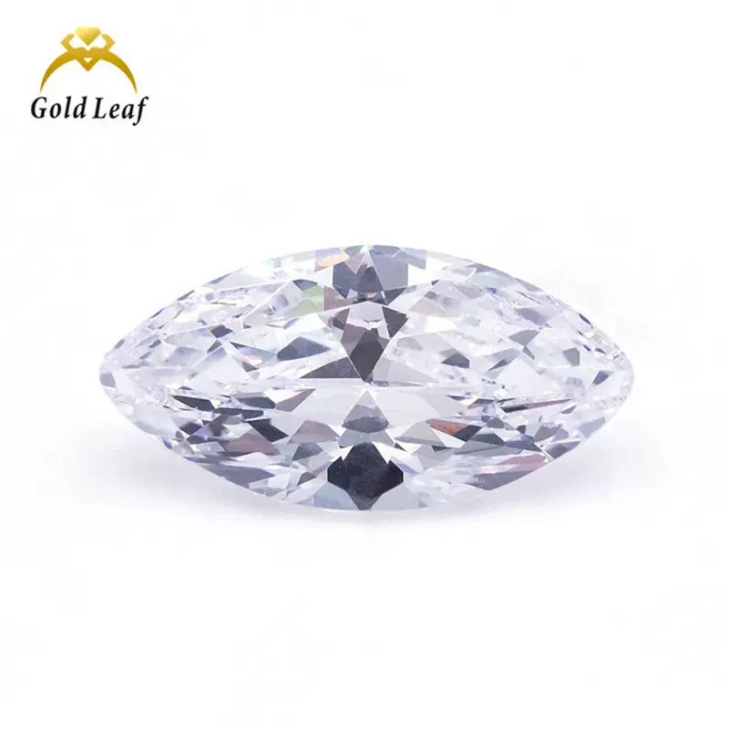 1.5x3~10x20mm 3A5A马眼形白色锆石 梧州人工宝石 尖底钻皓石裸石