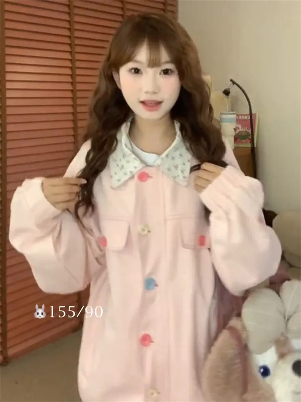 Women's Jacket Quality Couple Casual Irregular Loose Design Good Lapel Pink Color Matching Jacket Trendy Brand Niche