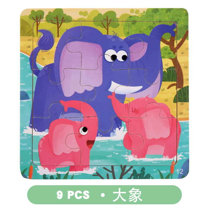 Rompecabezas de madera transfronterizo para niños juguetes educativos jardín de infantes educación temprana 9 piezas rompecabezas 3-6 rompecabezas de color cognitivo para bebés