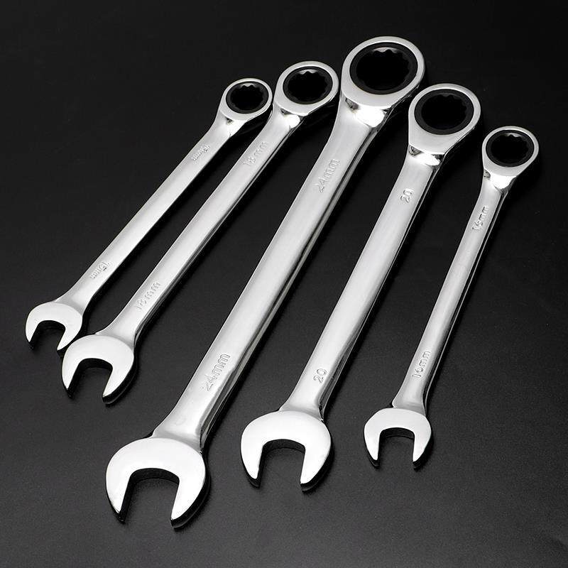 Llave de doble propósito de trinquete con abertura automática de flores de ciruela herramienta de hardware bidireccional que ahorra mano de obra y combinación de doble cabeza de trinquete de disparo rápido manual