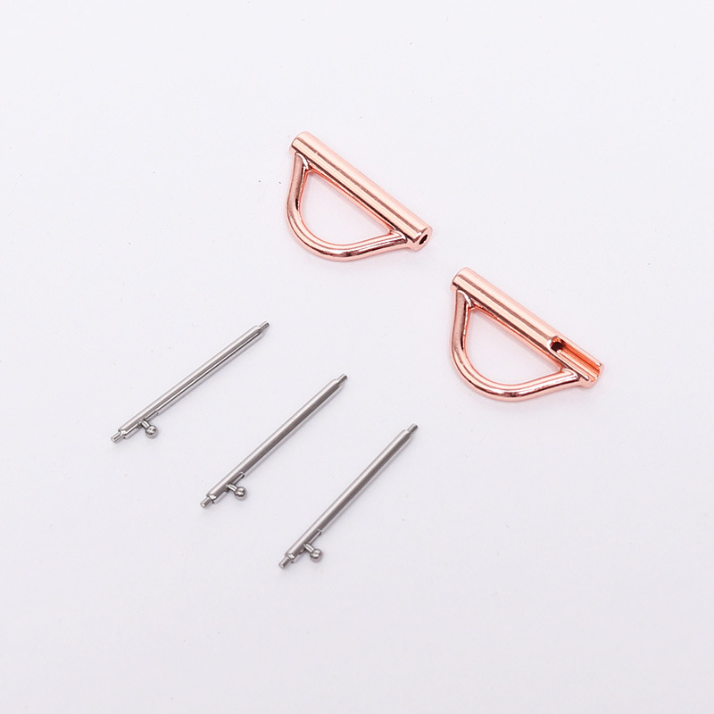 [Phong cách đơn giản với dây bện khóa chữ D] Vàng hồng / Giao diện 18mm (kèm kim tháo nhanh)